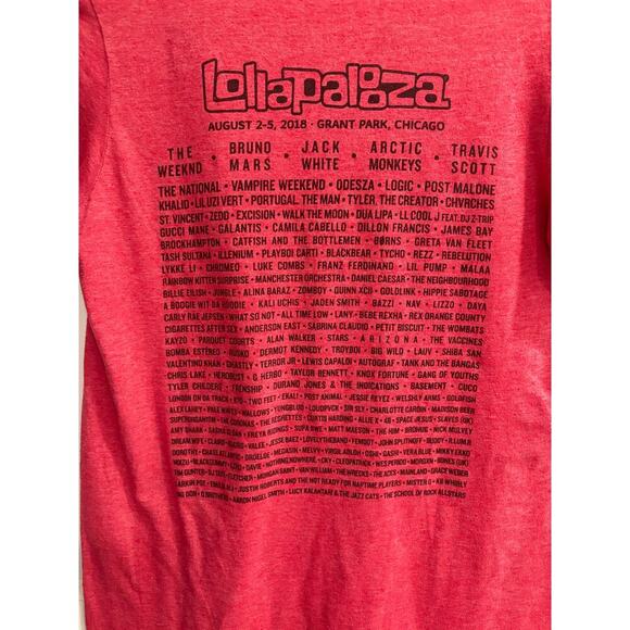 Lollapalooza 2018 Tee Shirt Bands on Back Size Small - Picture 5 of 5
